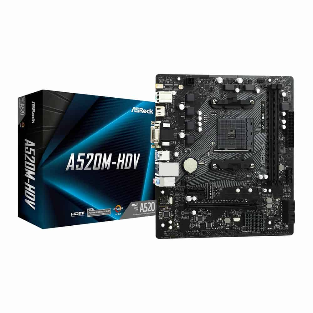 AsRock AMD A520M HDV AM4 micro-ATX Motherboard